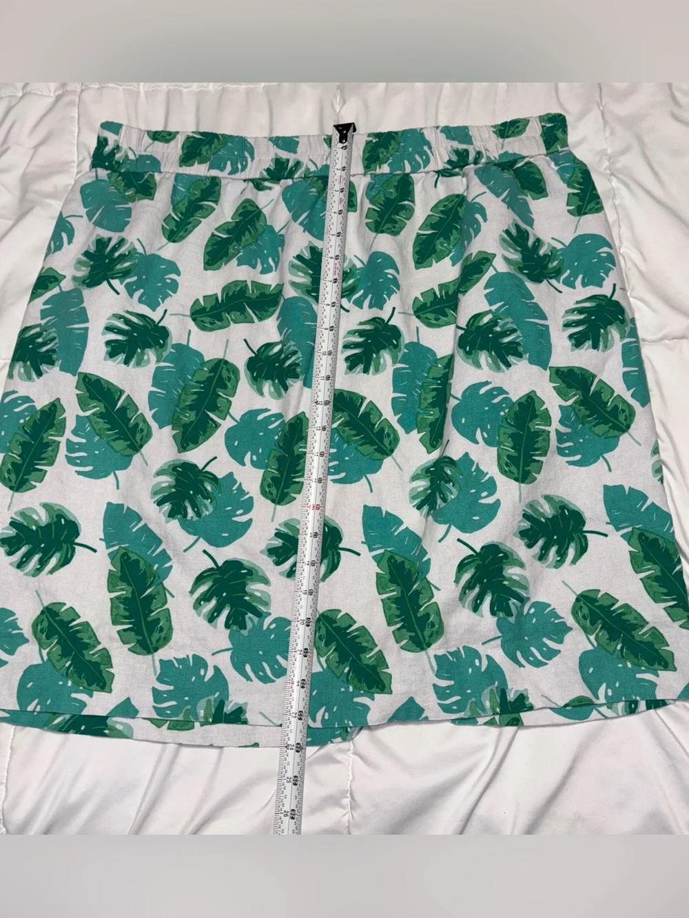 J. Crew Monstera Palm Leaf Print Linen Blend Pencil Skirt XXL